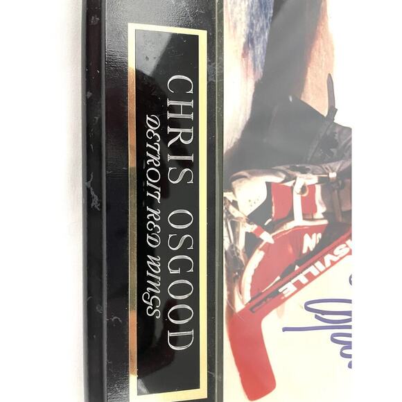 VTG Detroit Red Wings Chris OsGood #30 Hockey NFL Player Signed Autograph Plaque - Picture 7 of 13